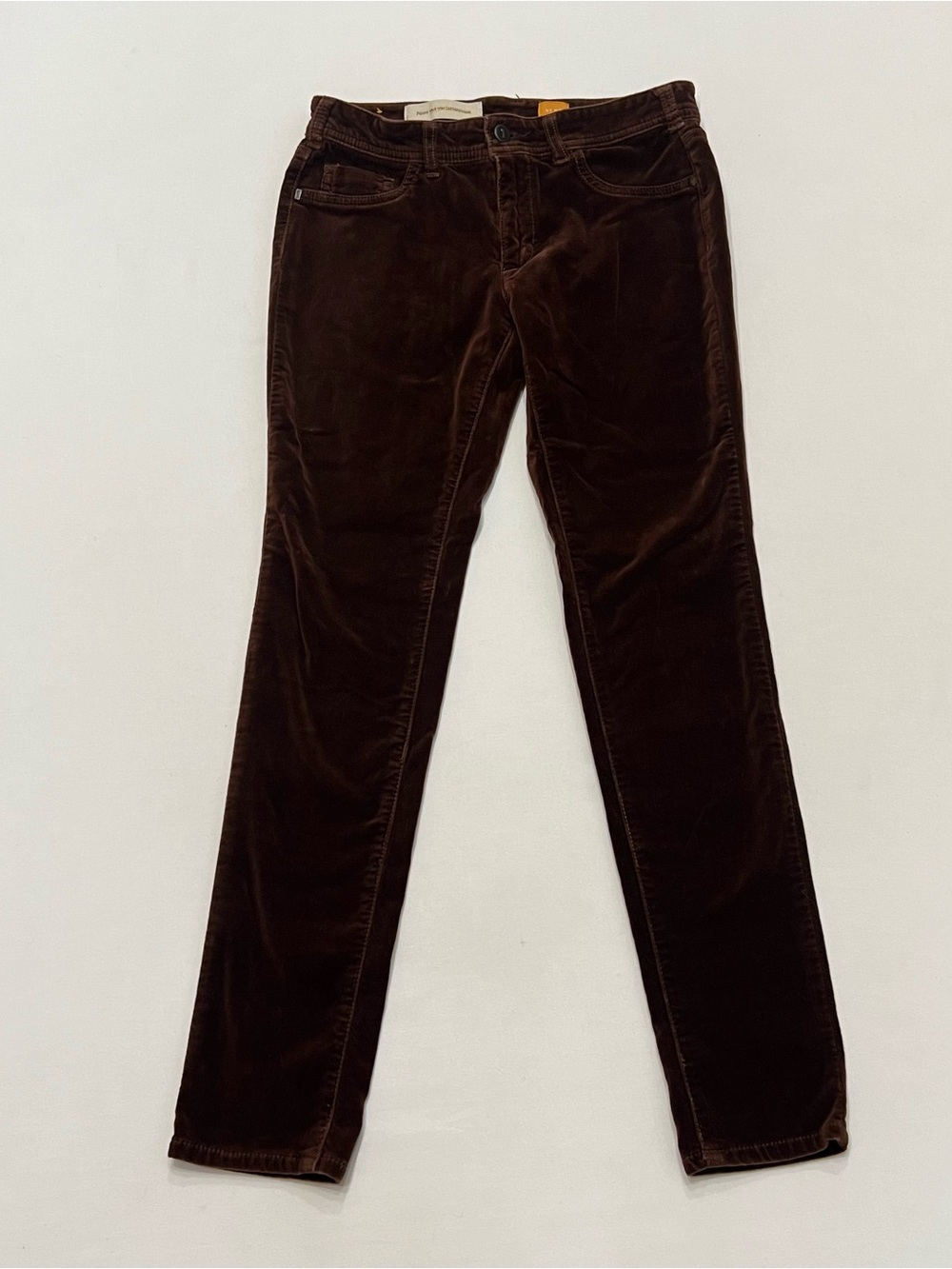 Anthropologie Pilcro & The Letterpress Serif Low Rise Brown Velvet Pants Sz 27